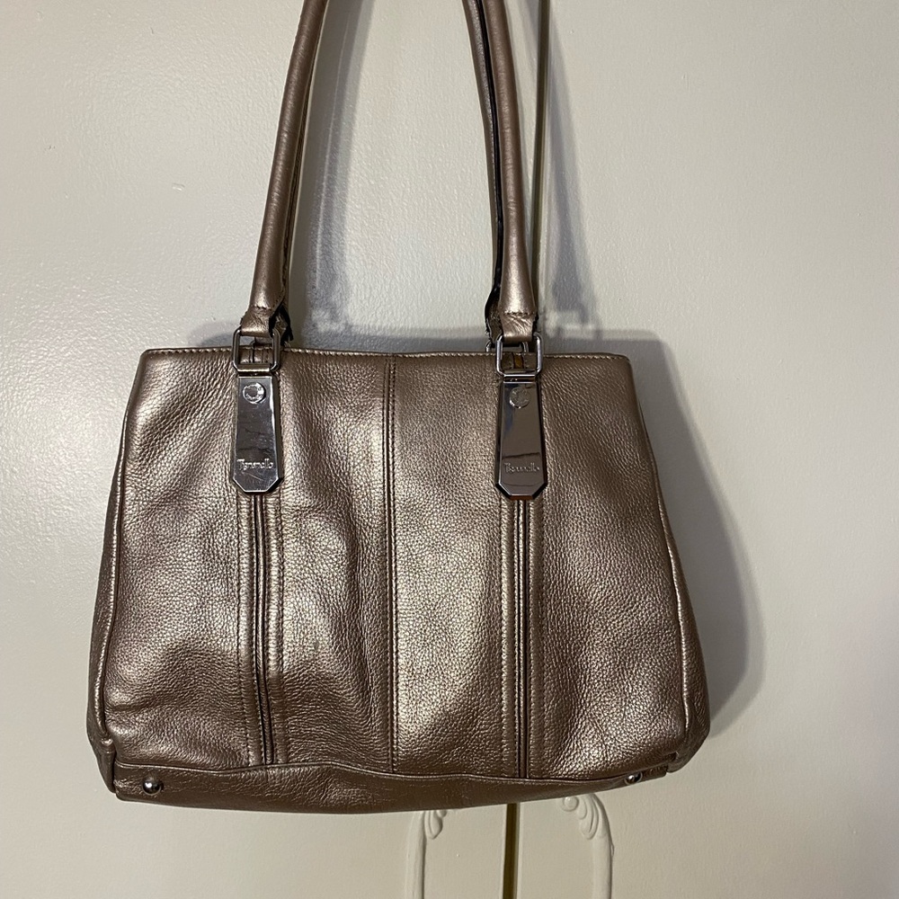 Tignanello metallic champagne color bag